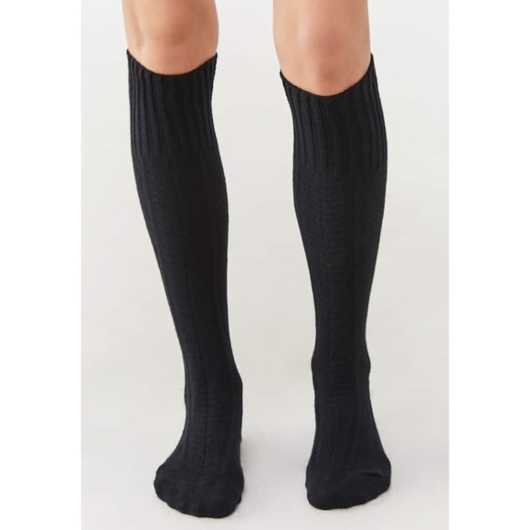Sweater Knitted Pattern Knee High Socks - Picture 2 of 4